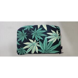 Marijuana Print Makeup Bag or Small Pouch Traveling Bag Stoner Stuff Bag NWOT